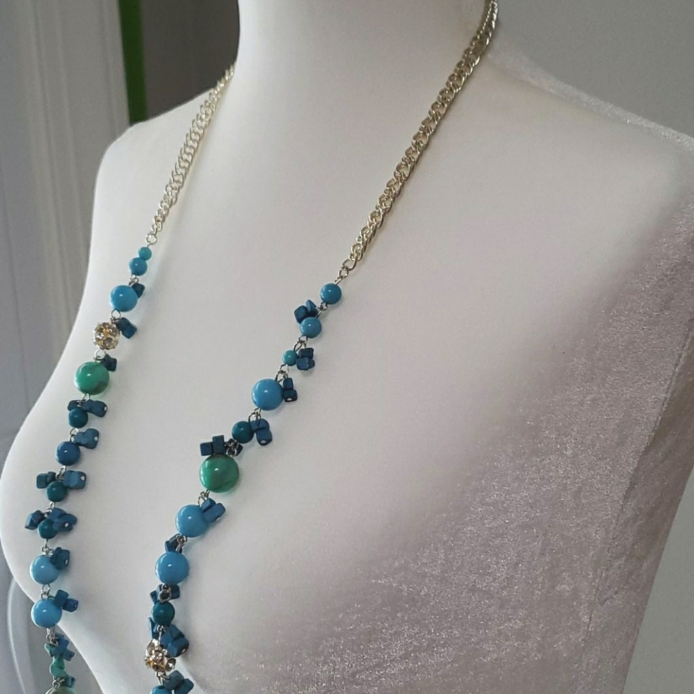 Chico's Palasa Long Turquois Necklace - Picture 3 of 4
